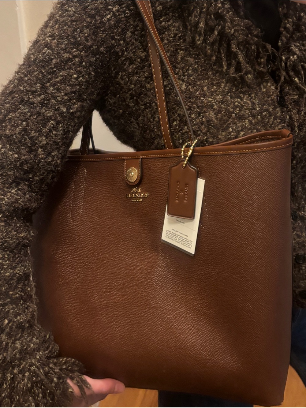 Coach x Peanuts Leather Logo Tote - Picture 6 of 7